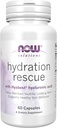 Now Foods Solutions, Hydration Rescue med Hyabest ® hyaluronsyre, Hjælper med at vedligeholde ungdommelige udseende hud *, understøtter sund hud fugt *, 60 Veg kapsler