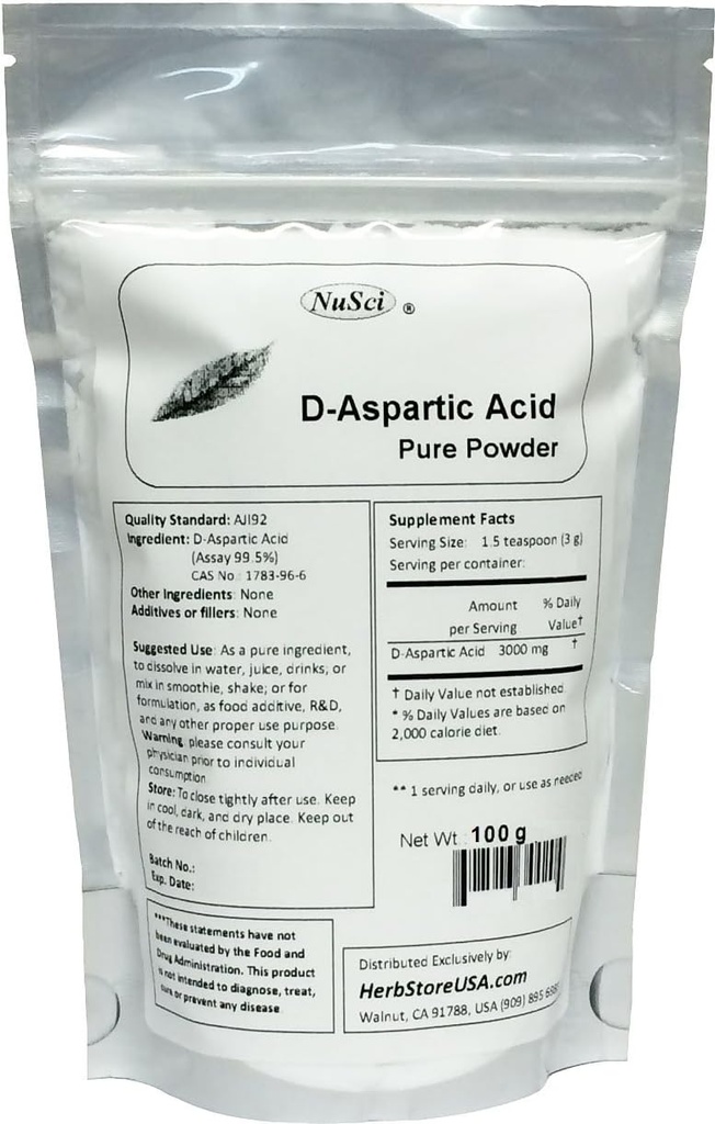 Pure D- Aspartacid (DAA) Powder AJI Quality Standard (100 bedstemor (3,52 oz))