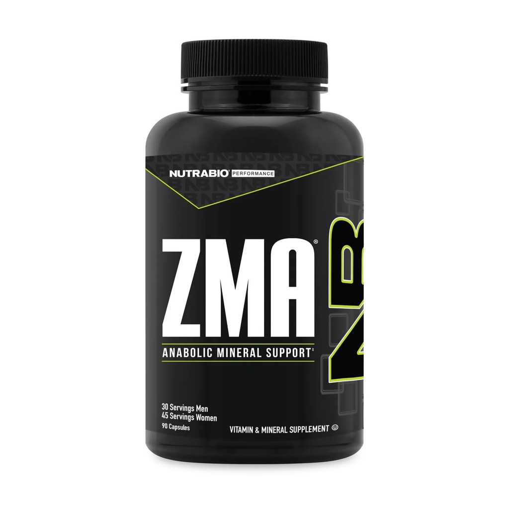 NutraBio ZMA Kosttilskud til mænd og kvinder - Zink Magnesium Kosttilskud til støtte Hormonniveauer -Sleep- Muscle Recovery- Immunsundhed 90 Tæl