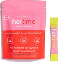 MIXHERS Hertime PMS - Understøtter Hormonal Sundhed for Kvinder - Understøtter en sund menstruationscyklus - med mineraler, Peony Rødder, Sibirisk Ginseng - Sugar- Free - 15 drikke pakker - Peach Lemonade