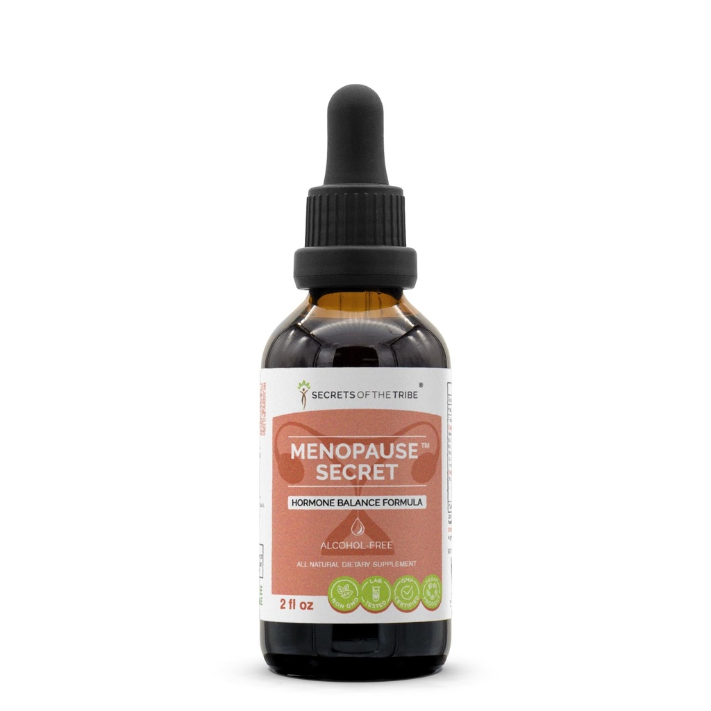 Menopause Secret Alcohol- Free, Glycerite Black Cohosh, Vitex, Red Clover, Maca, Dong Quai, St. John 's Wort. Tinktur, urteudtræk Hormone Balance Formel 2 OZ