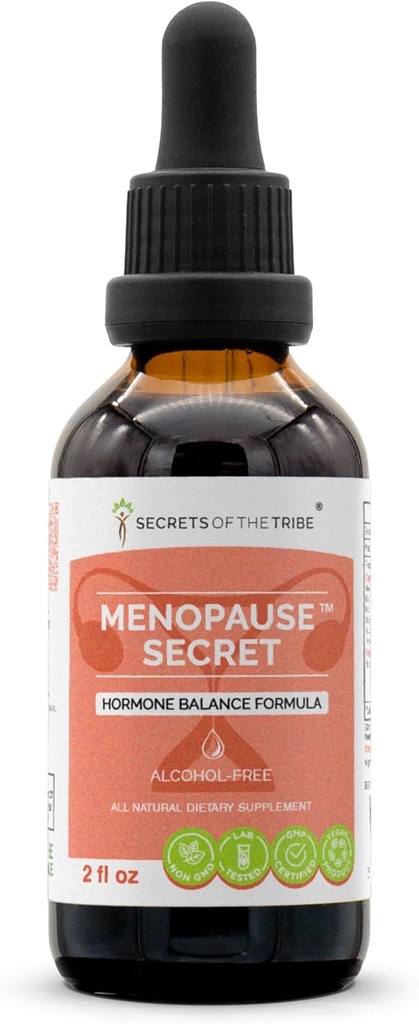 Menopause Secret Alcohol- Free, Glycerite Black Cohosh, Vitex, Red Clover, Maca, Dong Quai, St. John 's Wort. Tinktur, urteudtræk Hormone Balance Formel 2 OZ