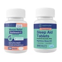 WELMATE Nighttime Wellness Bundle: Mucus Relief Guaifenesin 600 mg Mucus Relief (200 Ct) & Doxylamin Succinate 25mg Sleep Aid (200 Ct)