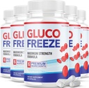 (5 Pack) Glucofreeze piller - officielle formel Glucofrost piller - Glucofreeze piller, Glucofrost kosttilskud, Glucofrost avancerede styrke Formel med kanel Bark (300 kapsler)