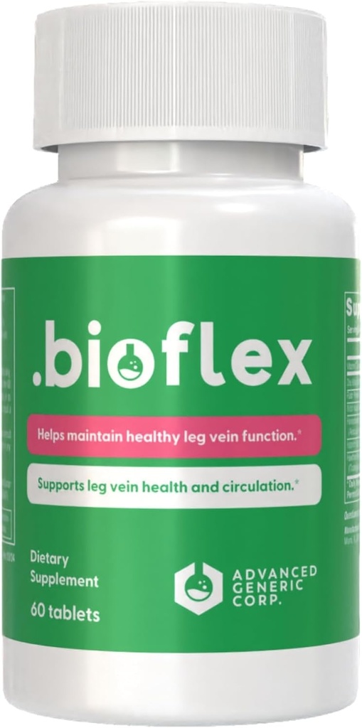 Bioflex Vein Treatment for Legs - Omfattende support for ben Vein Sundhed med C-vitamin, Citrus Bioflavonoider, Horse Chestnut, og mere - 60 tabletter