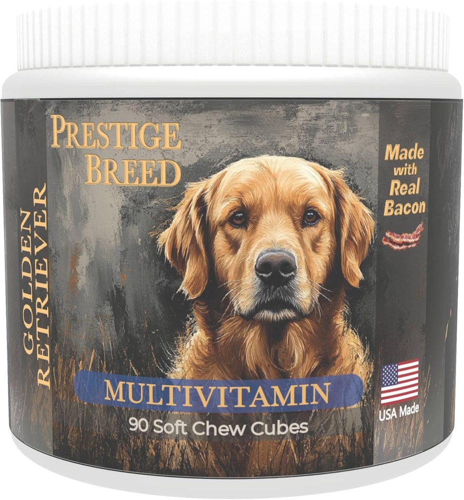 Multivitaminer, Balanceret Nutrition til din gyldne retriever, 90 Greve, Made in The USA with Real Bacon