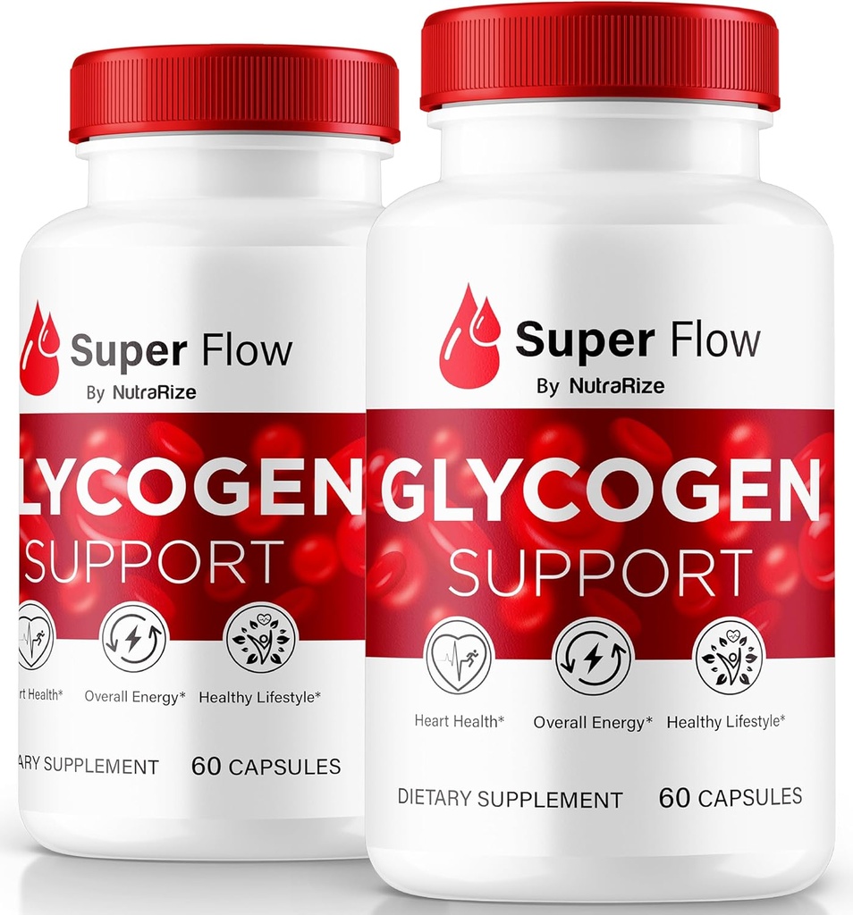 (2 Pack) Super Flow Glycogen, SuperFlow Glycogen Support Capsules, Super Flow Glyco Optimizer, Official SuperFlow Glyco Optimiser Caps, Super Flow Detox Cleanse, Super Flow Glycol (120 Capsules)