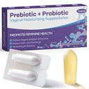 Vaginal Probiotiske suppositorier, Prebiotic Infunderes med Hyaluronsyre, Tea Tree, og C & E-vitamin, pH Balance Support Formula Fights Tørhed, Lugt og ubehag, Gendanne Feminin Sundhed (12 tællinger)