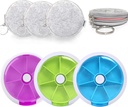 3PCS Pill Organizer rejse pill sag for purse transportabel medicin tilfælde små uger pill boks til vitaminer / fiskeolie / piller / kosttilskud (3PCS + 3Bag)