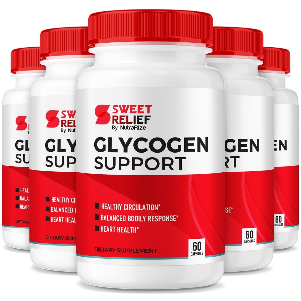 NutraRize (pakke med 5 Sweet Relief Glycogen Support - Glycogen kapsler, Blood Vessel Cleaner, Advanced Formel for Total Wellness, Anmeldelser (300 Kapsler)