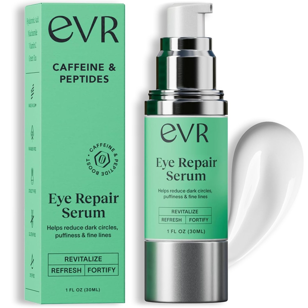 Koffein Eye Cream til mørke cirkler Puffiness og rynker - duft fri - Antiding Eye Care for Følsomme Hud - Lavet i USA for mænd og kvinder - 1 Oz