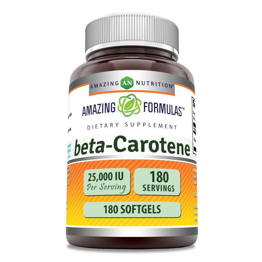 Amazing Formulas Beta- Caroten Supplement Note 124; 25000 IE per servering