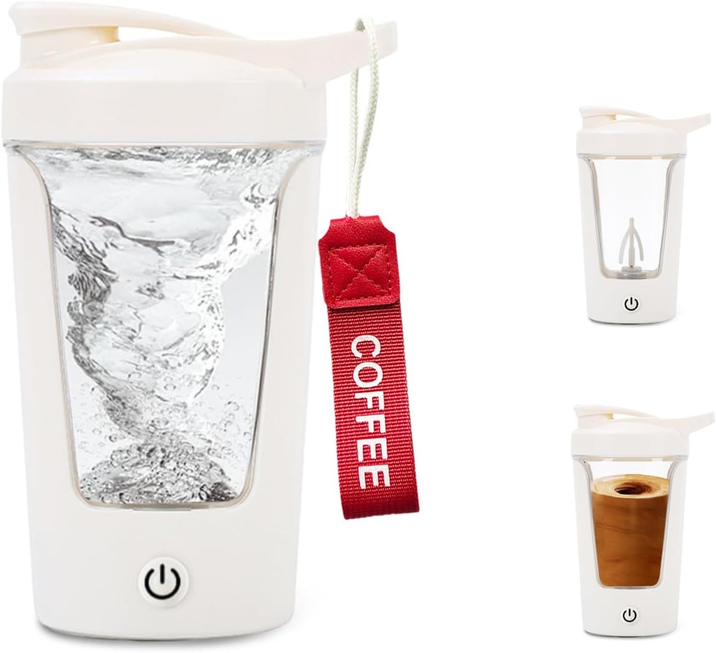 Elektrisk Shaker Flaske, Bærbar Protein, Mixer Cup, USB C Shaker for Glat Protein Shakes, BPA- Gratis, Tritan, 450ml, 16oz, Stir Cup, 500mAh Genopladelig
