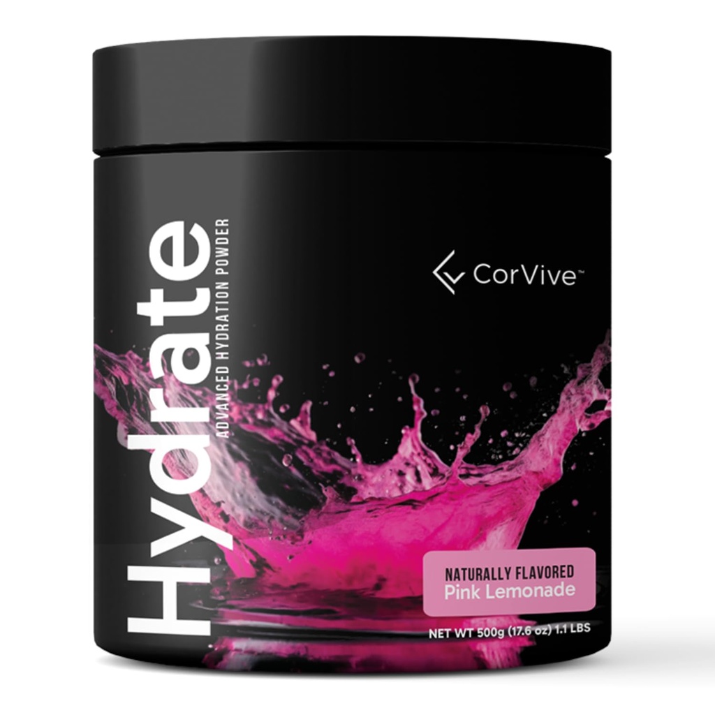 Hydrate Electrolyte Drink Mix 124; Pink Lemonade Flavor 124; NSF Certified Measures 124; Elektrolyter, C-vitamin, Magnesium, Zink, Kalium Measures 124; Bruges af atleter & US Militære Measures 124; Boost Performance Measures 124; 50 Servere