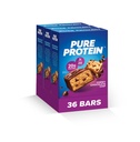 Pure Protein Bars, High Protein, Nutrious Snacks til støtte energi, Lavsukker, Gluten Free, Chewy Chocolate Chip, Pack of 36