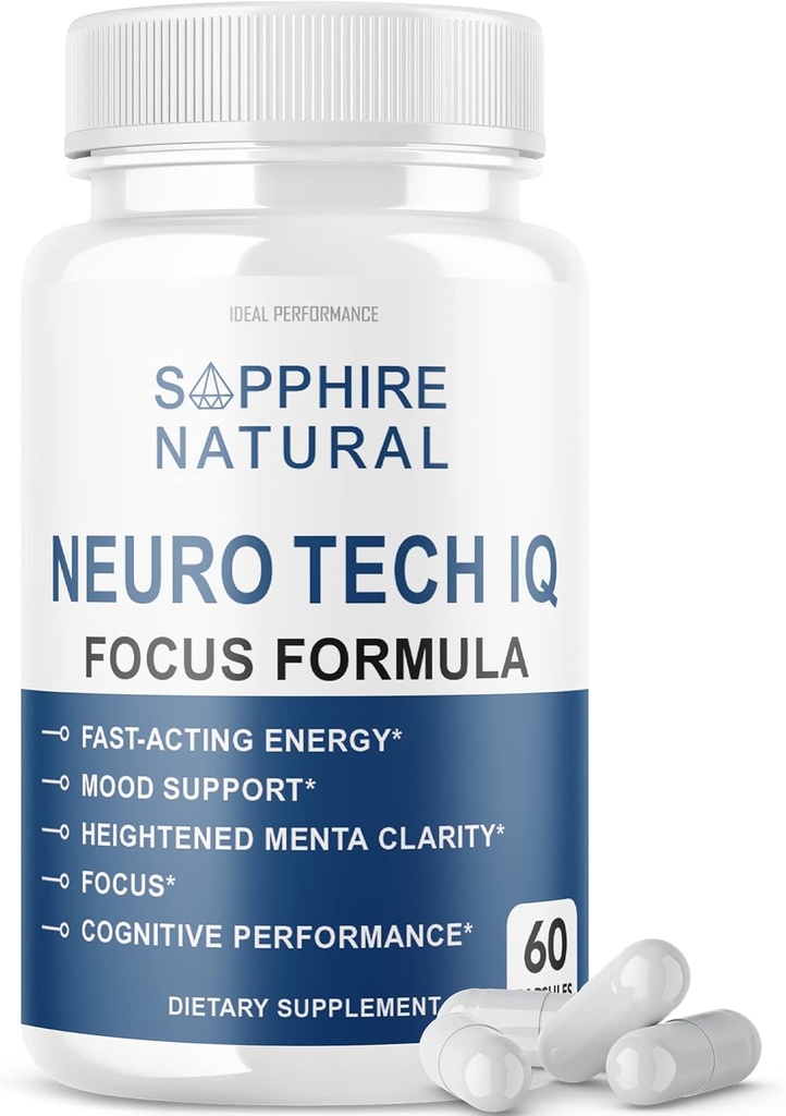 Neuro Tech IQ Brain Supplement Neurotech Iq Focus Formel piller (60 kapsler)
