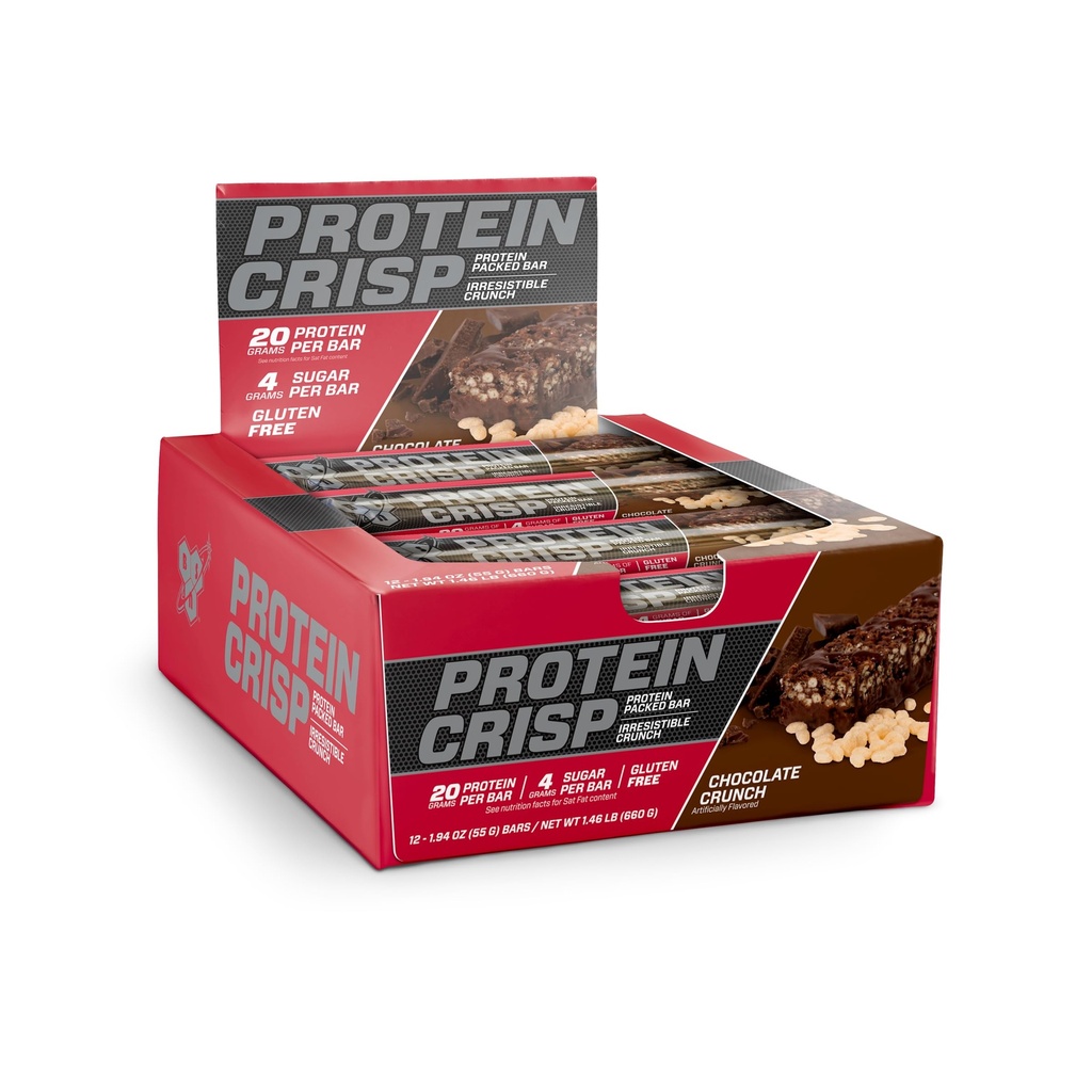 BSN Protein Crisp Bar, Saltet Toffee Pretzel, 20 Gram Protein Snack Bars med Whey og Fiber, Gluten- Free Crunchy Energy Bars til træning, Fitness, On- the- Go, 12 Greve