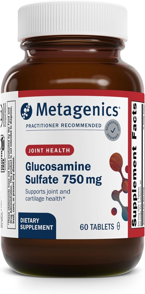 Metagenics Glucosamine Sulfate - Joint Health & Mobility Support * - 1500 mg Glucosamine Sulfate per Serving - Understøtter Cartiage Integrity & Fleksibilitet * - Non Medical GMO, Gluten Medical Free - 90 tabletter