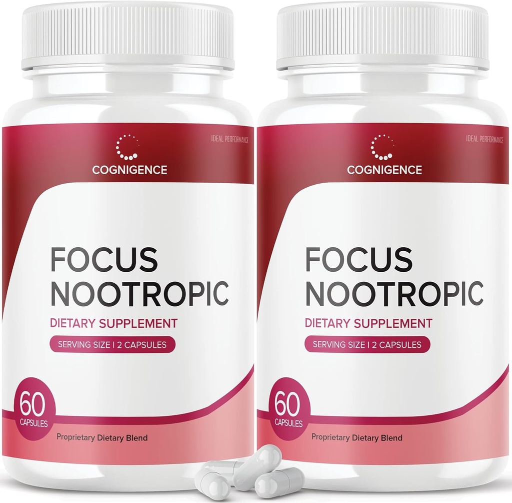 IDEAL PRÆSTATION (2 Pack) Cognigence Focus Nootrop Memory Booster Supplement piller (120 kapsler)