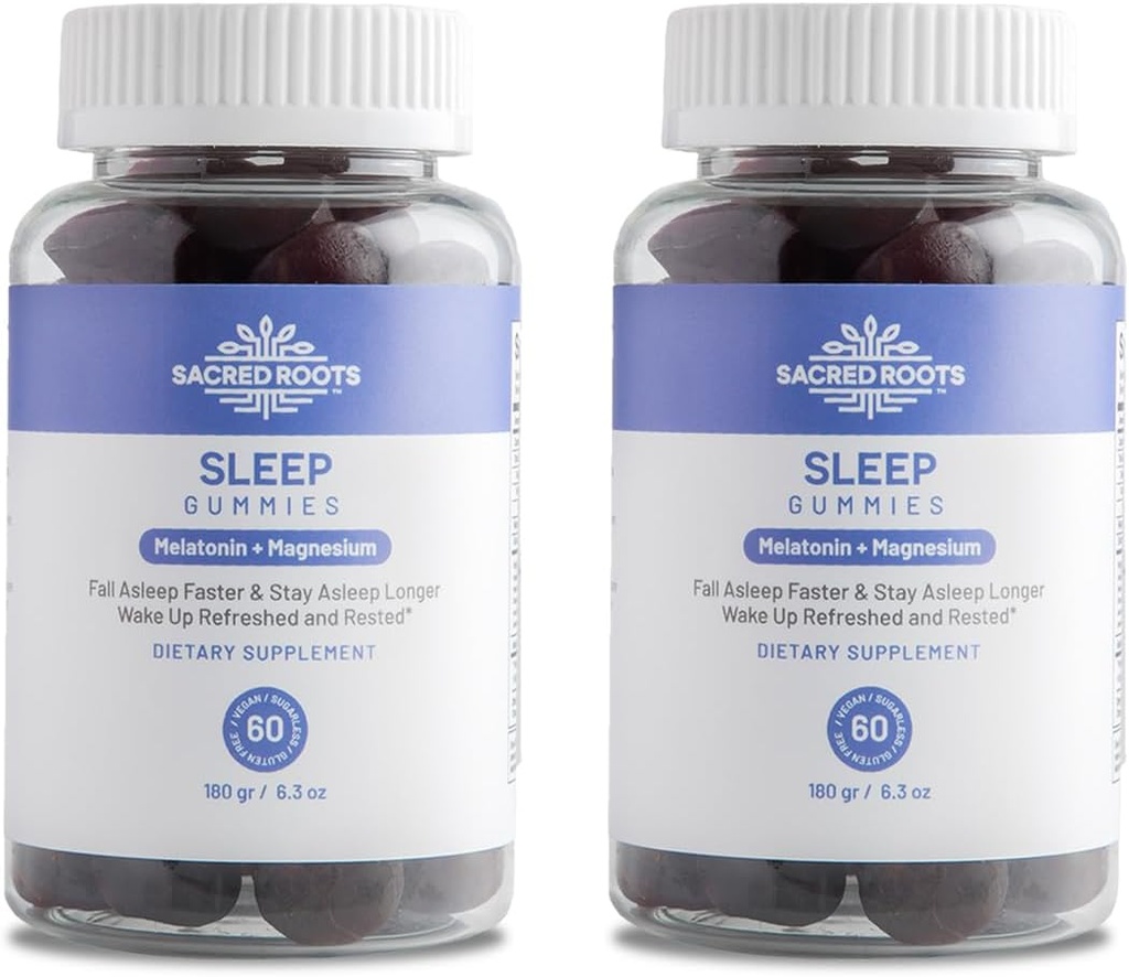 Søvn Gummies - Sukker fri Melatonin Gummies med Magnesium for søvn support - Botanisk blend af naturlige ingredienser - Keto, Vegan, Non- GMO & Gluten- Gratis - Made in USA (60 Servere)