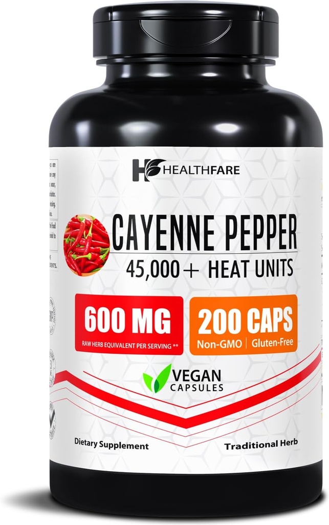 HealthFare Cayenne Pepper Capsules 600mg