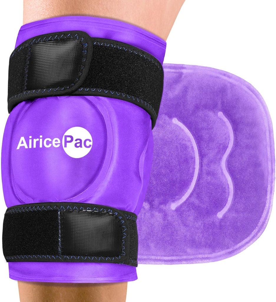 Ice pack til Knee Pain Relief, Genanvendelig Gel Ice Wrap til skader, Hævelse, Knee Erstatning Kirurgi, Cold Compress Therapy for Gigt, Meniscus Tear og ACL, Lilla