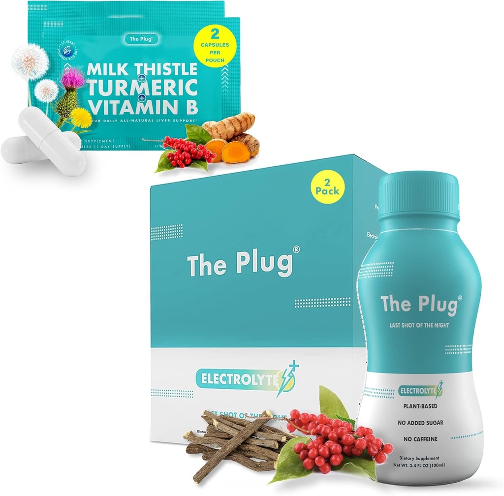 Plug lever rense Detox & reparation bundle - Supplement piller & inddrivelse drik (2 Pack)