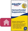 Equate hæmoride supppositions, Relief from Burning, Itching and Discomfort of hæmorids, 24 Count (Pack of 1) + STS Sticker.