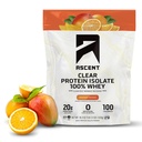 Aduft 100% Clear Whey Protein Powder - Post Workout, Zero Kunstig Artificial Artificial Artists & Sweeteners, Gluten Free, 5.5g BCAA, 2.1g Leucin, Essential Aminosyrer, Orange Mango, 20 Servere