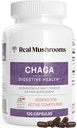 Ægte svampe Chaga Mushroom Kapsler - Organic Chaga Extract Powder med ekstrakt pulver til wellness & Energy Support - Vegan, non-GMO, 120 Kapsler - Organic Mushroom Supplement