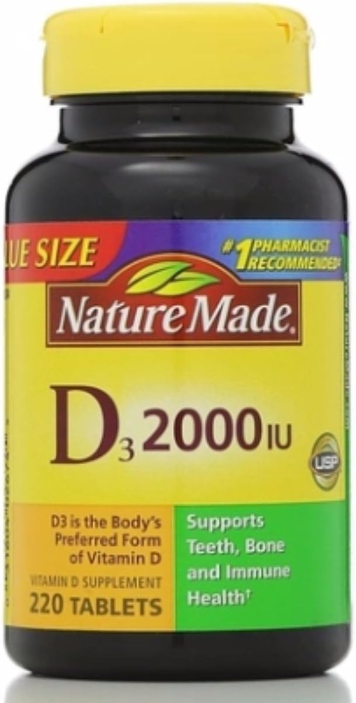 Nature Made D3 2000 IE Tablets 220 ea (pakke med 2)