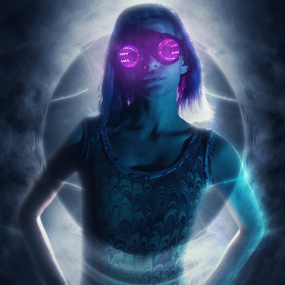 GloFX fuld farve programmerbare LED goggles # 124; Infinite Portal Lens med 350 Modes # 124; USB genopladelige LED lys op Rave Goggles # 124; Perfekt til EDM musikfestivaler indhold skabelse