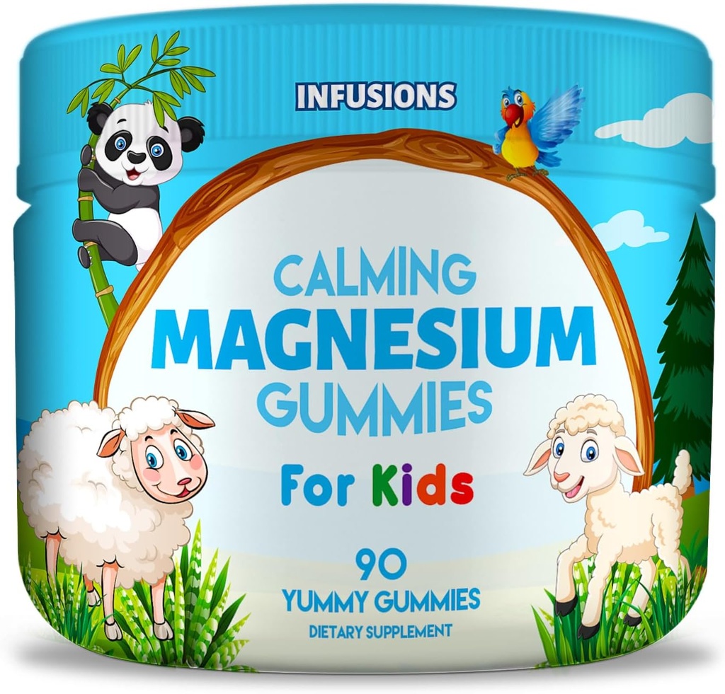 Infusioner Rolig Magnesium gummies for Kids 90 Greve - Sund Muskelben Energistøtte Soft og lækker Vegansk Friendly & Non- GMO