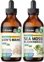 BIO KRAUTER Lions Mane tinktur 4 Fl. Oz. & Sea Moss tinktur 4 Fl. Oz.