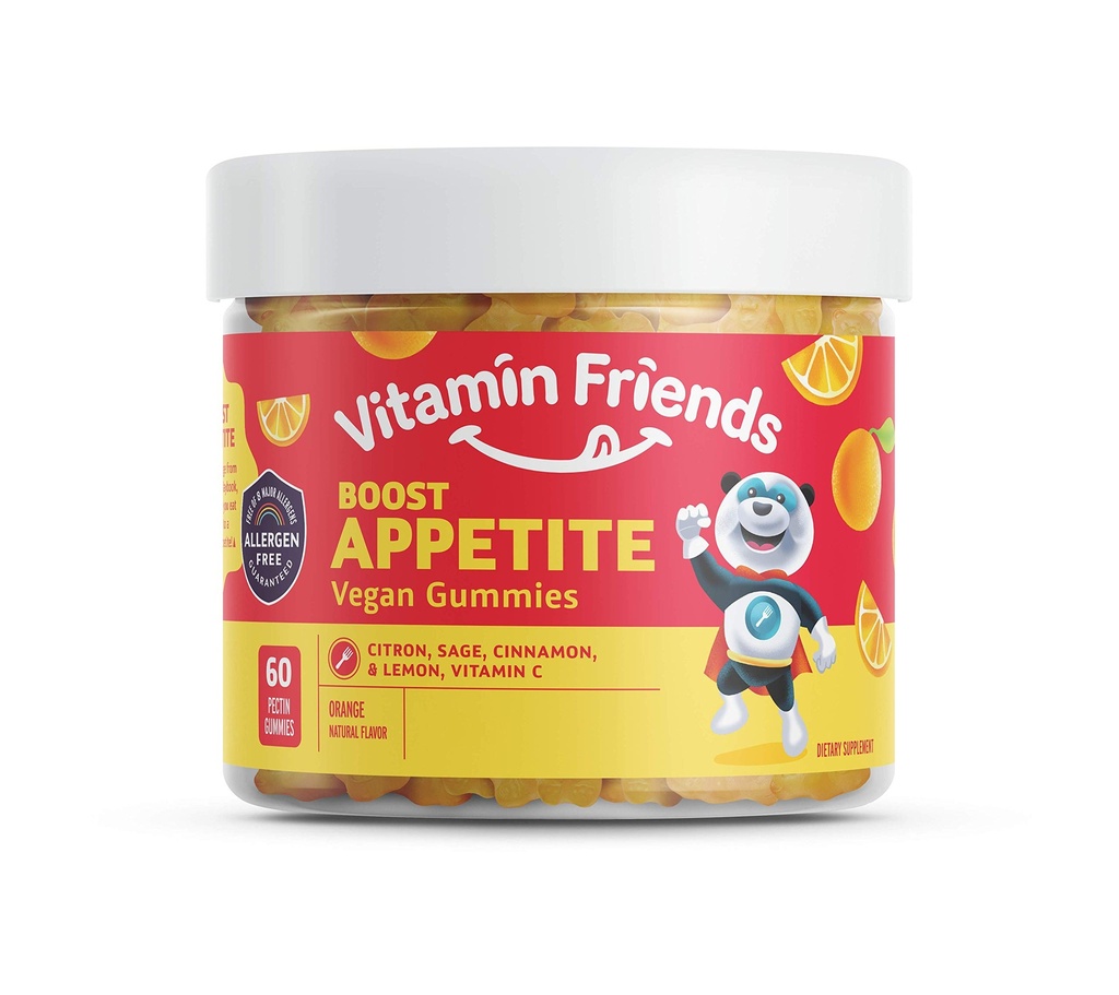 Vitamin Venner - Natural og Vegansk Appetit Stimulant Gummies for Children- Zero Allergen Kids Vitaminer - Orange Flavor (60 Gummies)