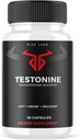 Testonine Male Supplement, Testonine Capsules for Men, Testonine Maximum Strength Formula, Testonine All-Natural Pill for Muscle Power, Testonine Reviews (60 Capsules)