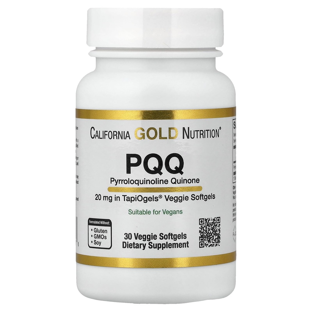 California Gold Nutrition PQQ, 20 mg, 30 Veggie Softels