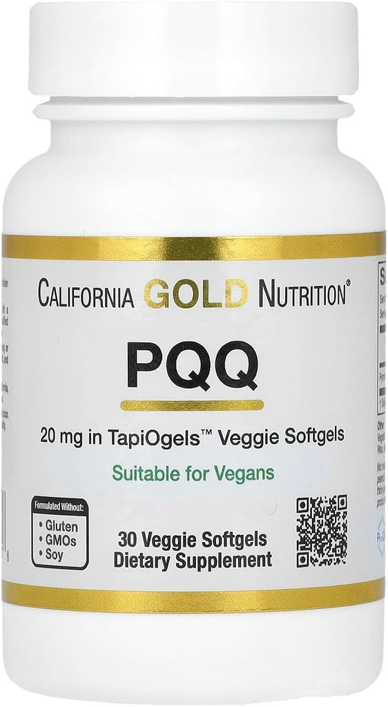 California Gold Nutrition PQQ, 20 mg, 30 Veggie Softels