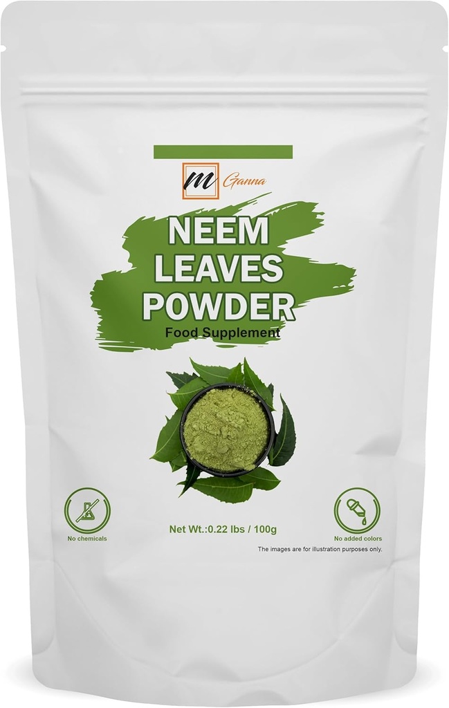 100% Natural Neem Leaf / Azadirachta Indica Powder Ayurvedic Herb til hud, hårpleje og kosmetiske formuleringer 100 GMS / 0, 22 LBS