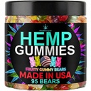 Hemp Gummies for Sleep Relaxation Edibles-Natural Fruity Flavors Gummy Bears Candy-Hempseed Oil Infused Peace and Calm-Made in USA-95 Count