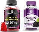 Prime Code Calcium gummier for kvinder og mænd med Magnesium vitamin B12 vitamin K2 & vitamin D3, CoQ10 200mg & vitamin C 250mg gummies