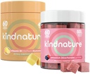 Kindnature Vitamin B2 Riboflavin 400mg & Kalium Gummies for voksne & Børn - Kalium Supplement 500mg & Riboflavin 400mg Chewable Gummies