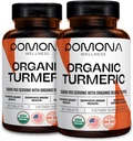 Pomona Wellness Organic Gurkemeje Supplement 2100 mg, USDA Organic, Non- GMO, Vegan, Gurkemeje med sort peber til Absorption, til fælles støtte og immunitet, 240 tabletter (2 Pack)
