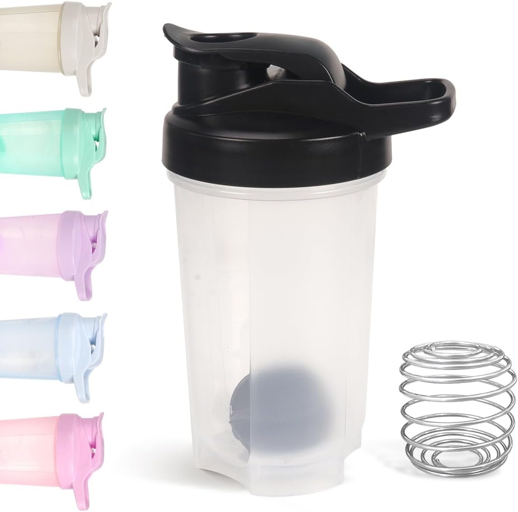 D.Y.A 16oz Shaker Bottle Leak Bevis Sports Shaker Cups for Protein Shakes Shaker Bottle for Pre Workout og rejser til at gå BPA Gratis & Easy Clean Protein Shaker Bottle, Sort