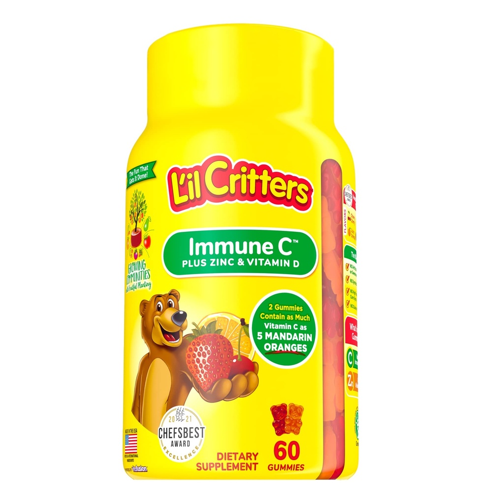 L 'il Critters Gummies ImmunC Plus Zink og vitamin D 60 Ea
