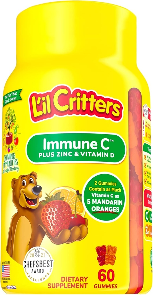 L 'il Critters Gummies ImmunC Plus Zink og vitamin D 60 Ea