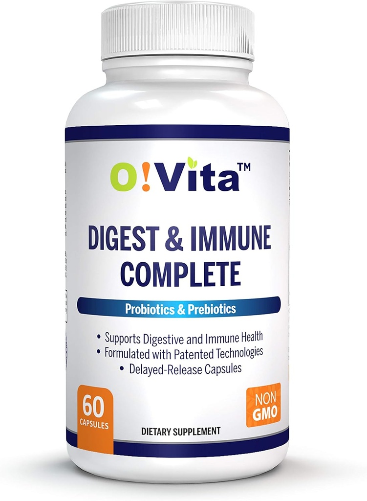 Digest & ImmunComplete Probiotika & Prebiotika til kvinder & mænd, Understøtter fordøjelse & Gut sundhed, Understøtter ernærings- Absorption & immunsundhed (60 ikke- GMO kapsler)