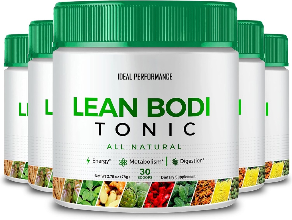 Lean Bodi Tonic Powder Officiel Formel, LeanBodi Tonic Alle naturlige - Maksimal styrke med vitamin B6, BCAA, LeanBodi Powder Support, Lean Bodi Advanced Formel Anmeldelser (5 Pack)