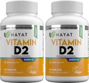 HAYAT Vitaminer Vegan Natural Vitamin D 2400 IE, D2, Certificeret Halal (pakning med 2)