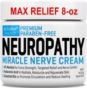 Neuropati Nerve Relief Cream - Premium Nerve Cream 3X Handling for målrettet Relief og lindrende Nerve Comfort - Maksimal styrke med 4% menthol, MSM for feet hænder Legs Toes & Tilbage - Super Large 8 Oz